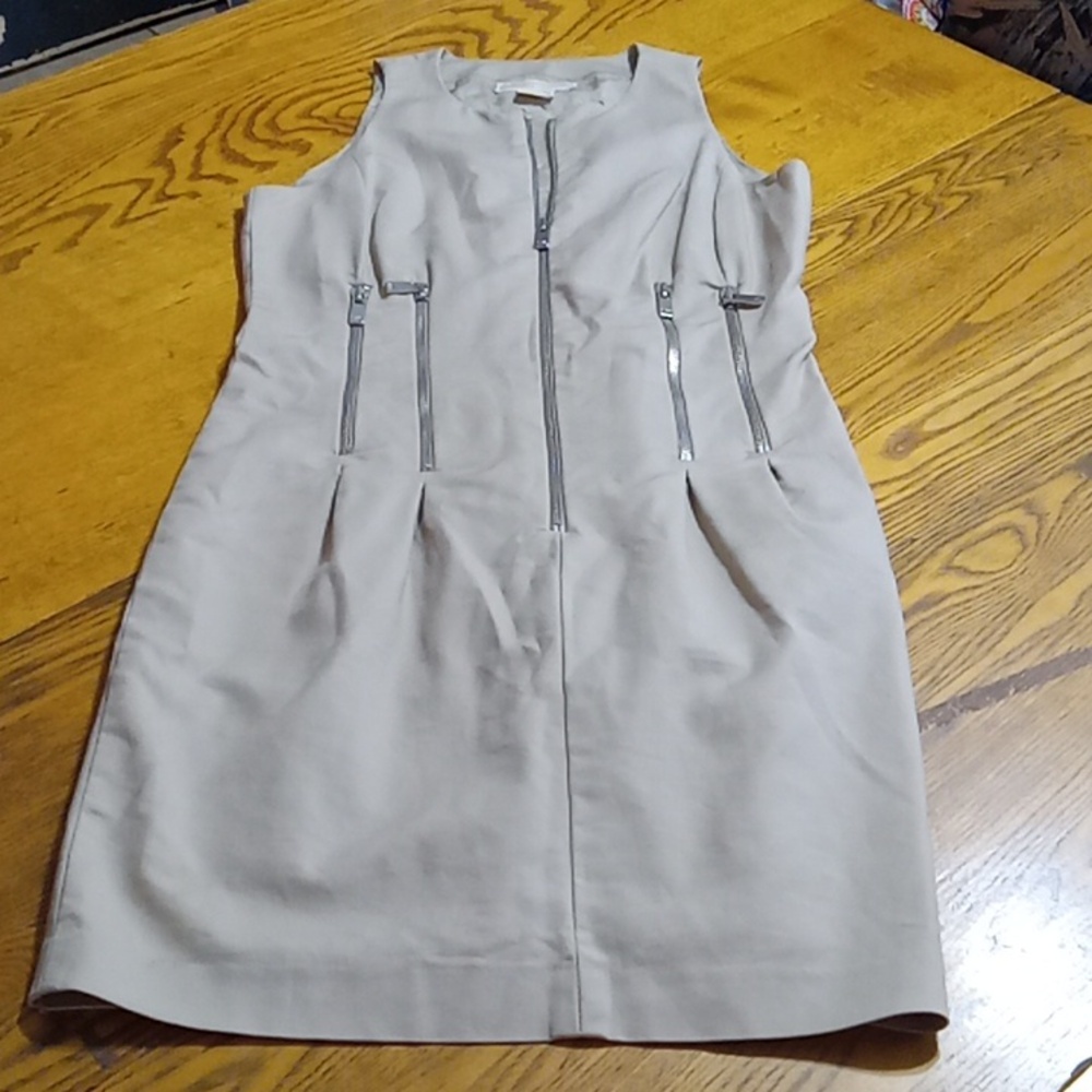 MICHEAL KORS Womens Dress 4 BEIGE TAN Used Preowned Short Casual Party Birthday
